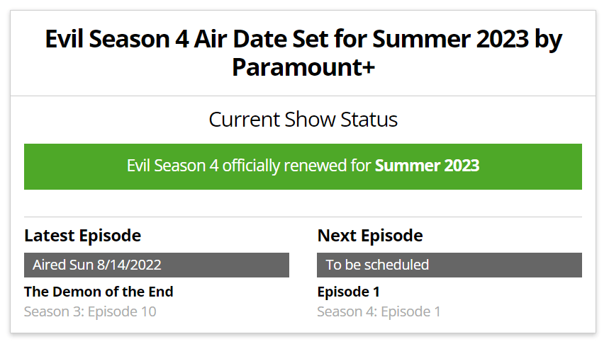 Evil Season 4 Renewed For 2023 Summer