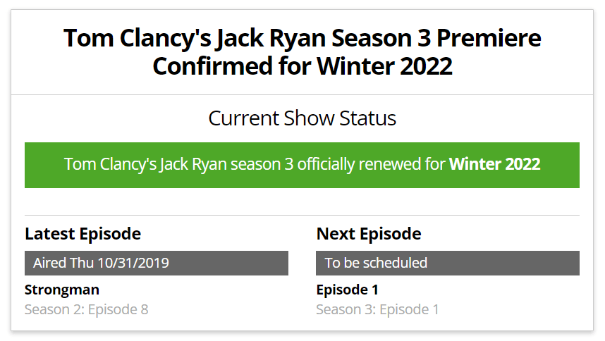 Jack Ryan Season 3