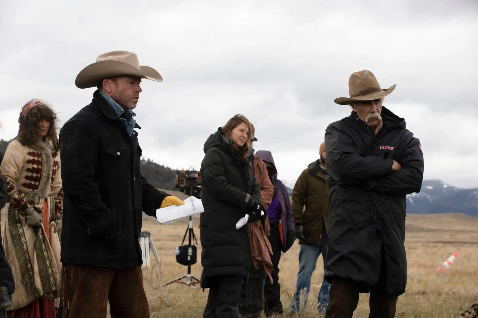 Sam Elliott as Shea and Taylor Sheridan of the Paramount+ original series "1883.