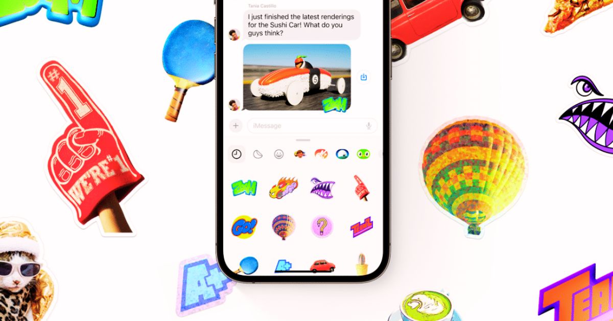 A Sticker drawer for Messages In ios 17 imessage